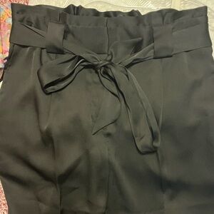 Express Black Satin Ankle High Rise Business Pants